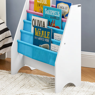 SoBuy FRG225-F Bibliotecă Etajeră pentru Cărți pentru Copii Suport Reviste 4 Compartimente, 62x30x71cm