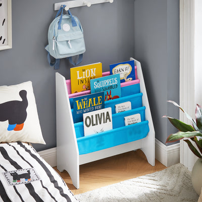 SoBuy FRG225-F Bibliotecă Etajeră pentru Cărți pentru Copii Suport Reviste 4 Compartimente, 62x30x71cm