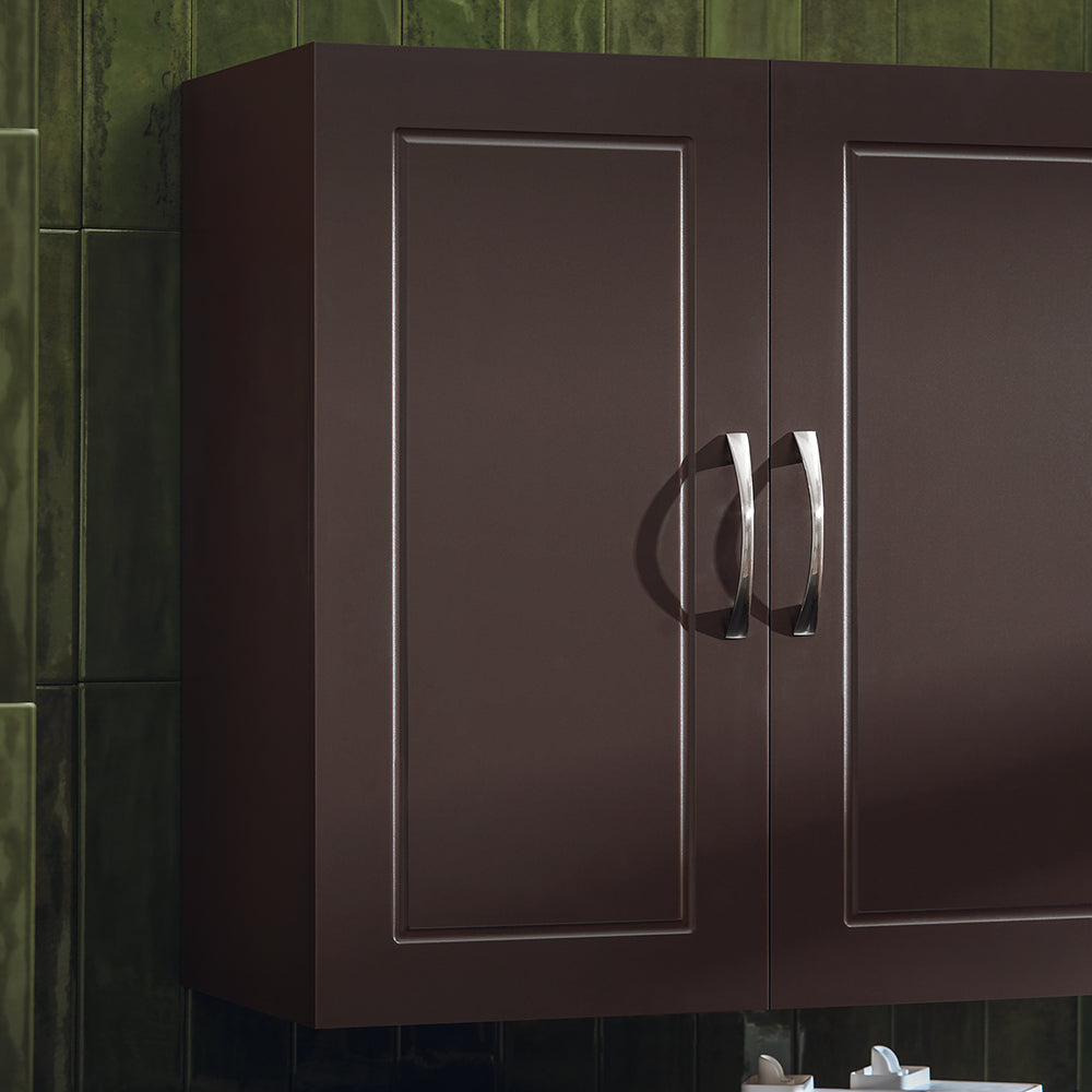 SoBuy FRG231-BR Dulap de Perete Suspendat pentru Baie cu Raft Reglabil și Ușă, Dulap de Perete Compact pentru Baie, Toaletă sau Bucătărie, Maro 60x30x60 cm
