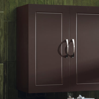 SoBuy FRG231-BR Dulap de Perete Suspendat pentru Baie cu Raft Reglabil și Ușă, Dulap de Perete Compact pentru Baie, Toaletă sau Bucătărie, Maro 60x30x60 cm