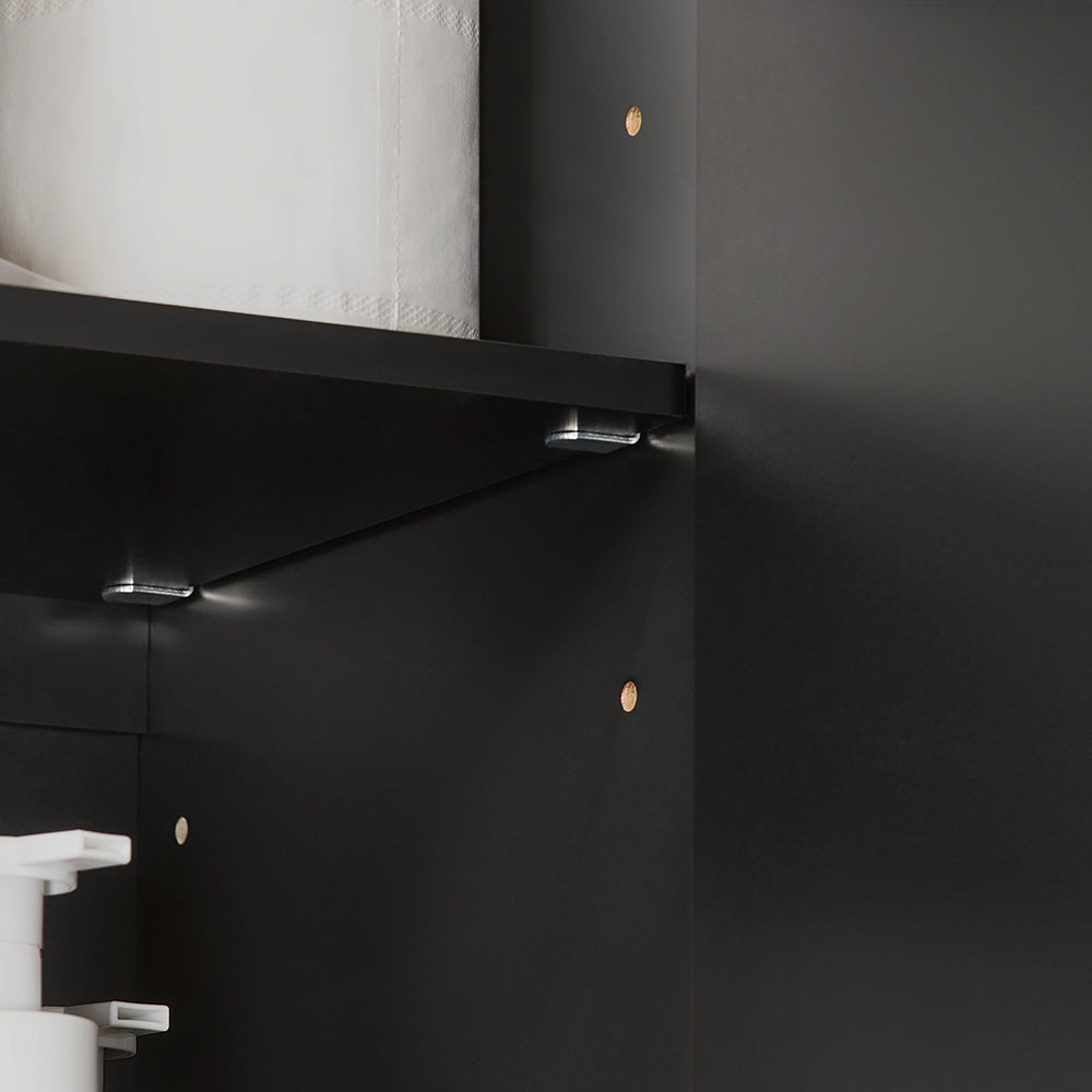 Precomandă SoBuy FRG231-L-SCH Dulap suspendat de baie cu etajeră reglabilă și ușă de depozitare compactă pentru baie, WC sau bucătărie Negru 90x30x60 cm