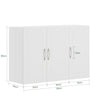 Precomandă SoBuy FRG231-L-W Dulap Superior de Baie Suspendat Alb 90cm, Dulap de Perete cu Raft Reglabil și 3 Uși, 36kg – 90x30x60 cm