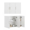 Precomandă SoBuy FRG231-L-W Dulap Superior de Baie Suspendat Alb 90cm, Dulap de Perete cu Raft Reglabil și 3 Uși, 36kg – 90x30x60 cm