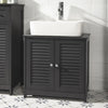 SoBuy FRG237-DG Dulap sub chiuvetă, Dulap sub lavoar cu rafturi reglabile, Dulap de baie cu uși rezistente la umiditate, Dulap de depozitare pentru baie din MDF, 60 x 35 x 58 cm, Gri