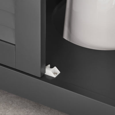 SoBuy FRG237-II-DG Meuble sous Lavabo avec Étagères Ajustables, Résistant à l’Humidité, pour Salle de Bain et WC, Rangement Optimisé – L60×P35×H58 cm, MDF, Gris