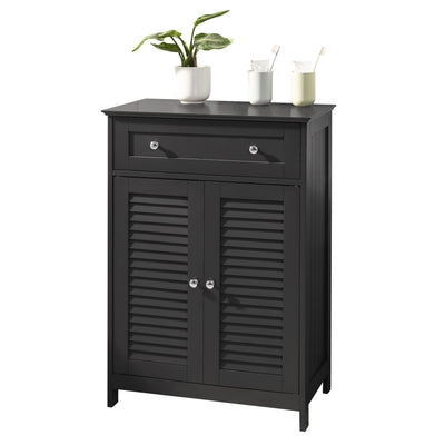 SoBuy FRG238-DG Meuble Bas de Salle de Bain – Commode pour Salle de Bain, Armoire de Rangement avec étagère réglable, 1 Tiroi