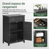 SoBuy FRG238-DG Dulap de baie – Comodă de baie, Dulap de depozitare cu raft reglabil, 1 sertar și 2 uși, pentru hol și bucătărie, Gri închis, 60 x 35 x 87 cm