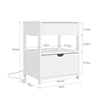 SoBuy FRG258-W Noptieră cu 2 sertare și raft, Noptieră pentru dormitor - Dulap de depozitare modern L45 x P38 x H55 cm Alb