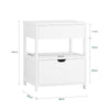 SoBuy FRG258-II-W Noptieră cu 2 Sertare și Raft, Noptieră pentru Dormitor - Mobilier de Depozitare Modern L45 x l38 x H55 cm Alb