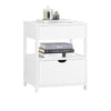 SoBuy FRG258-II-W Noptieră cu 2 Sertare și Raft, Noptieră pentru Dormitor - Mobilier de Depozitare Modern L45 x l38 x H55 cm Alb