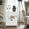 SoBuy FRG258-II-W Noptieră cu 2 Sertare și Raft, Noptieră pentru Dormitor - Mobilier de Depozitare Modern L45 x l38 x H55 cm Alb