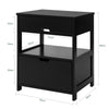 SoBuy FRG258-SCH Noptieră cu 2 Sertare și Raft, Masă de Noapte pentru Dormitor - Mobilier Modern de Depozitare L45 x P38 x H55 cm Negru