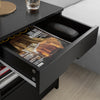 SoBuy FRG258-SCH Noptieră cu 2 Sertare și Raft, Masă de Noapte pentru Dormitor - Mobilier Modern de Depozitare L45 x P38 x H55 cm Negru