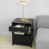 SoBuy FRG258-SCH Noptieră cu 2 Sertare și Raft, Masă de Noapte pentru Dormitor - Mobilier Modern de Depozitare L45 x P38 x H55 cm Negru