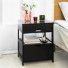 SoBuy FRG258-SCH Noptieră cu 2 Sertare și Raft, Masă de Noapte pentru Dormitor - Mobilier Modern de Depozitare L45 x P38 x H55 cm Negru