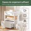 SoBuy FRG258-W Noptieră cu 2 sertare și raft, Noptieră pentru dormitor - Dulap de depozitare modern L45 x P38 x H55 cm Alb