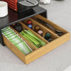 SoBuy FRG280-SCH Cutie de ceai din lemn cu compartimente – Organizator pentru pliculețe de ceai sau capsule de cafea – Spațiu de depozitare compact cu sertar din bambus pentru bucătărie sau blat 31x30x10cm