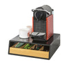 SoBuy FRG280-SCH Cutie de ceai din lemn cu compartimente – Organizator pentru pliculețe de ceai sau capsule de cafea – Spațiu de depozitare compact cu sertar din bambus pentru bucătărie sau blat 31x30x10cm