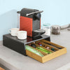 SoBuy FRG280-SCH Cutie de ceai din lemn cu compartimente – Organizator pentru pliculețe de ceai sau capsule de cafea – Spațiu de depozitare compact cu sertar din bambus pentru bucătărie sau blat 31x30x10cm