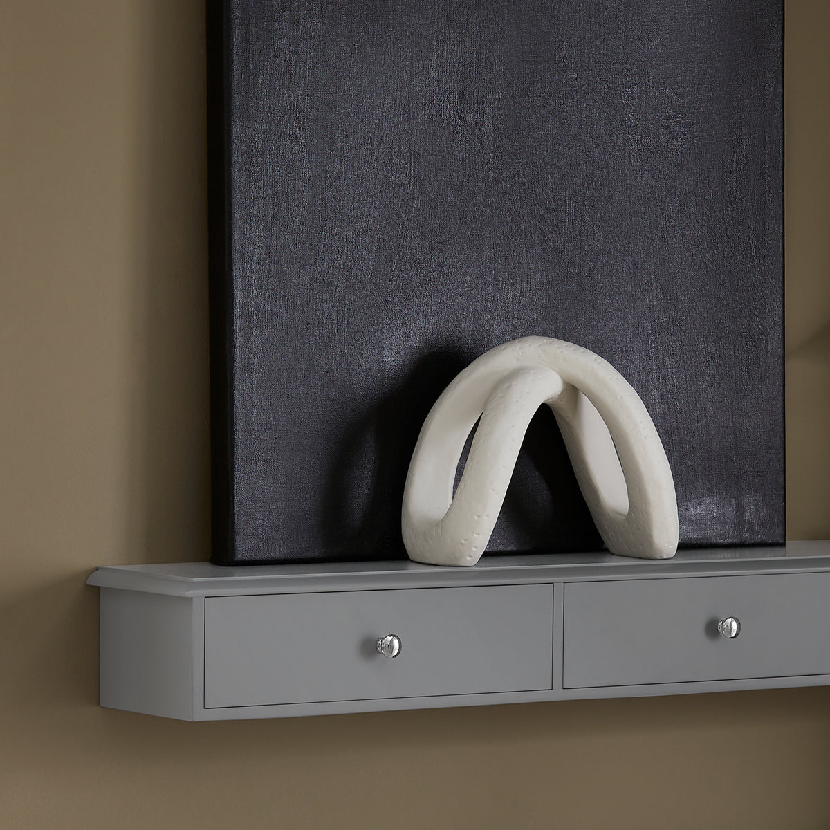 SoBuy FRG43-L-HG Etagere Murale avec 3 Tiroirs - Étagère Flottante Moderne pour Entrée, Salon, Cuisine & Chambre - Gris 94x15x10cm