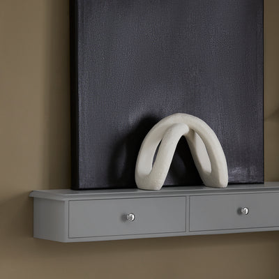 SoBuy FRG43-L-HG Etagere Murale avec 3 Tiroirs - Étagère Flottante Moderne pour Entrée, Salon, Cuisine & Chambre - Gris 94x15x10cm