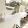 SoBuy FRG43-L-W Etagere Murale avec 3 Tiroirs - Étagère Flottante Moderne pour Entrée, Salon, Cuisine & Chambre - Blanc 94x15x10cm