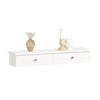 SoBuy FRG43-W Etajeră de Perete cu 2 Sertare - Etajeră Modernă Suspendată pentru Hol, Sufragerie, Bucătărie și Dormitor - Alb 64x15x10cm