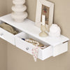 SoBuy FRG43-W Etajeră de Perete cu 2 Sertare - Etajeră Modernă Suspendată pentru Hol, Sufragerie, Bucătărie și Dormitor - Alb 64x15x10cm