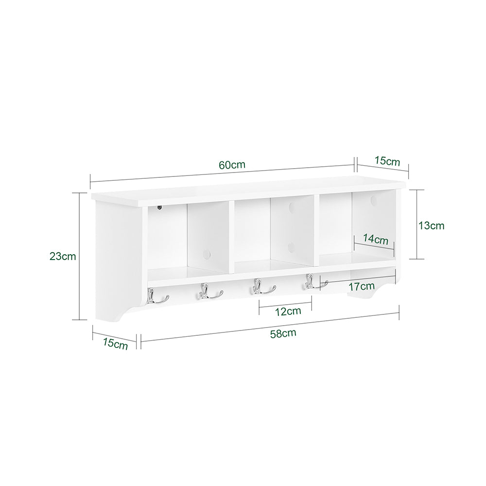 SoBuy FRG48-W Cuier Perete Etajera Baie Hol Intrares