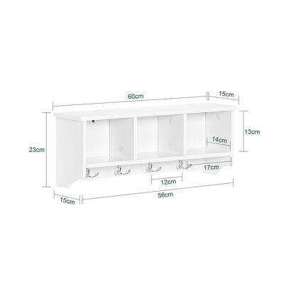 SoBuy FRG48-W Cuier Perete Etajera Baie Hol Intrares