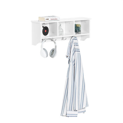 SoBuy FRG48-W Portemanteau Étagère murale Porte-manteau salle de bain Meuble d’entrée
