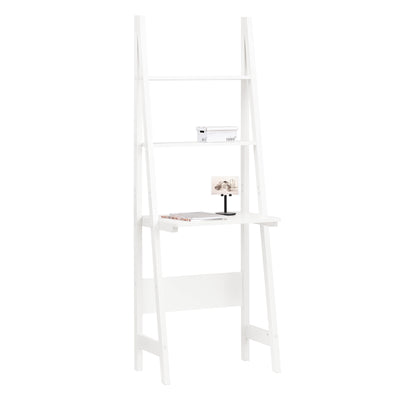 SoBuy FRG60-W Bureau, Table Bibliothèque, étagère style échelle de 2 tablettes