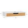SoBuy FRG92-WN Raft de perete cu sertar - Raft plutitor modern pentru intrare, sufragerie si dormitor - alb si natural 40x24x8cm