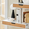 SoBuy FRG92-WN Raft de perete cu sertar - Raft plutitor modern pentru intrare, sufragerie si dormitor - alb si natural 40x24x8cm