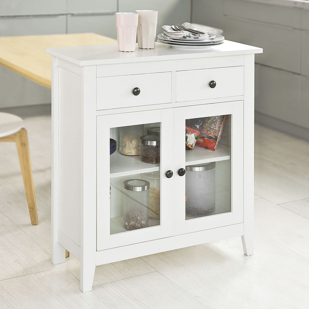 SoBuy FSB05-W Buffet Commode Armoire de Rangement -2 tiroirs 2 portes- Coloris