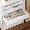 SoBuy FSB09-E-W Desserte de Cuisine avec Station de Charge 4-en-1 – Roulettes ou Pieds, 1 Tiroir, 2 Portes, Étagère Réglable, Blanc, 61,5×40×92 cm