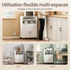 SoBuy FSB09-E-W Desserte de Cuisine avec Station de Charge 4-en-1 – Roulettes ou Pieds, 1 Tiroir, 2 Portes, Étagère Réglable, Blanc, 61,5×40×92 cm