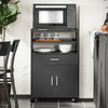 SoBuy FSB09-SCH Chariot de Cuisine sur roulettes avec Plan de Travail Extensible Meuble de Rangement pour Micro-Ondes Meuble Cuisine Noir 92×59×40 cm Idéal pour, Bureau ou Salle à Manger
