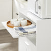 SoBuy Bucătărie bucătărie bucătărie porta porta cu microunde alb cu sertare FSB09-W