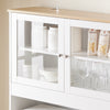 SoBuy FSB101-W Comodă de depozitare, bufet de bucătărie modern, cu 3 uși și 2 sertare, cu compartiment pentru coș de gunoi, design elegant - Mobilier de bucătărie pentru sufragerie sau living, alb 92x40x180 cm