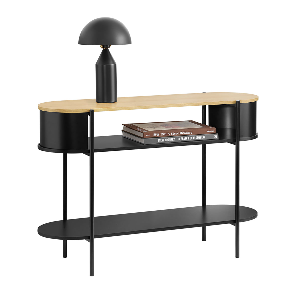 SoBuy FSB102-SCH Console d'Entrée Console avec Rangement Meuble de Couloir Multifonction Design Industriel Moderne pour Entré