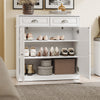SoBuy FSB104-W Dulap de Pantofi cu Sertare și Rafturi Reglabile, Mobilier de Intrare – 80x35x82 cm, Alb