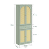 SoBuy FSB107-GR Armoire à Chaussures en Cannage avec Penderie Intégrée – 1 Tiroir, Meuble d'Entrée – 70×34×180 cm, Vert