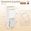 SoBuy FSB112-WN Meuble Poubelle 2 Compartiments avec Pédale et Tiroir – Rangement Blanc Aspect Chêne – 35×25×101,7 cm, Blanc et Chêne