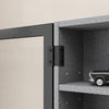 SoBuy FSB113-DG Vitrine Murale Suspendue avec Portes en Verre – Étagère Murale 5 Compartiments pour Collection, Finition Mélaminée Gris – 80×12,2×60 cm, Charge 10 kg