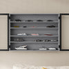 SoBuy FSB113-DG Vitrine Murale Suspendue avec Portes en Verre – Étagère Murale 5 Compartiments pour Collection, Finition Mélaminée Gris – 80×12,2×60 cm, Charge 10 kg