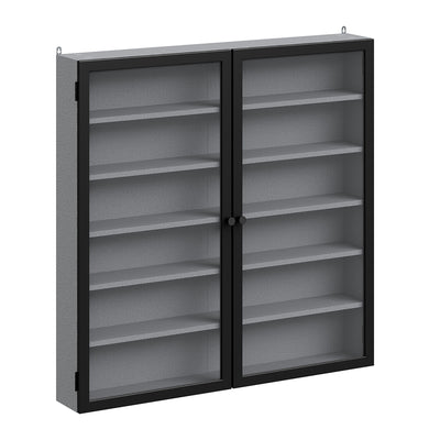 SoBuy FSB113-H-DG Armoire Murale 2 Portes avec Étagères Réglables – Meuble Rangement Suspendu pour Salle de Bain, WC et Cuisine – 80×12,2×80 cm, Charge 12 kg