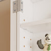SoBuy FSB113-H-W Armoire Murale 2 Portes avec Porte Vitrée – Meuble Rangement Mural 5 Étagères Réglables, Étagère Suspendue Fine pour Salle de Bain, WC et Chambre – 80×12×80 cm, Charge 12 kg