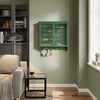 SoBuy FSB114-E-SY Armoire Murale Suspendue Peu Profonde avec Étagères en Verre – Vitrine Murale 2 Portes avec Crochets, Meuble de Rangement Mural en MDF – 68×13,5×68,5 cm, Charge 18 kg