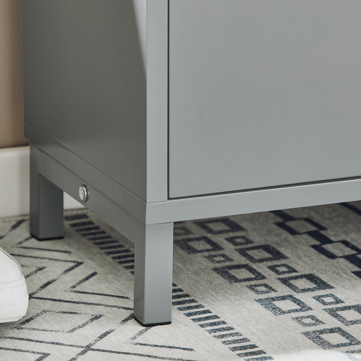 SoBuy FSR151-K-HG Banchetă pentru Pantofi cu Pernă Căptușită și 1 Clapetă, Subțire 24cm pentru Intrare – 60x24x52 cm, Gri